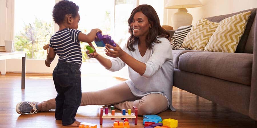 Mother and Son Playing